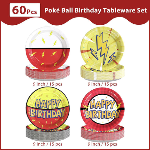 60 Pcs Anime Birthday Party Plates - Grencian