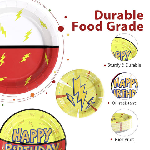 60 Pcs Anime Birthday Party Plates - Grencian