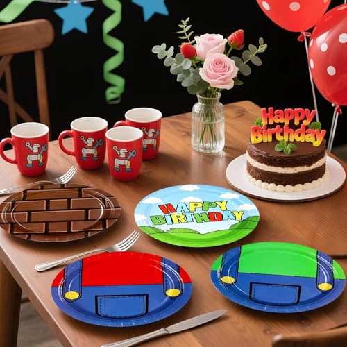 60 Pcs Brother Birthday Party Plates - Grencian