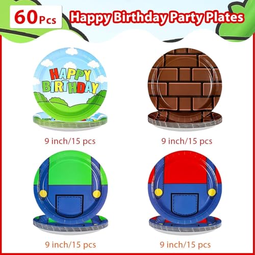 60 Pcs Brother Birthday Party Plates - Grencian