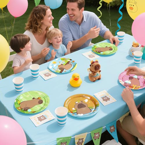 60 Pcs Capibara Party Plates - Grencian