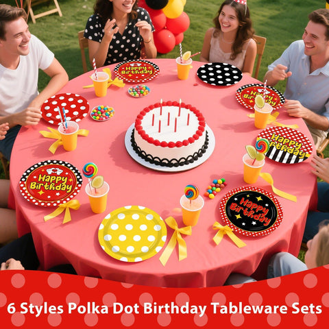 60 Pcs Cartoon Mouse Birthday Party Plates - Grencian