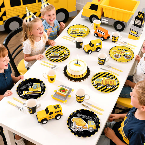 60 Pcs Construction Party Plates - Grencian