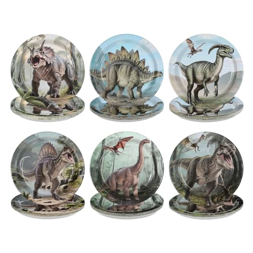 60 Pcs Dinosaur Party Plates - Grencian