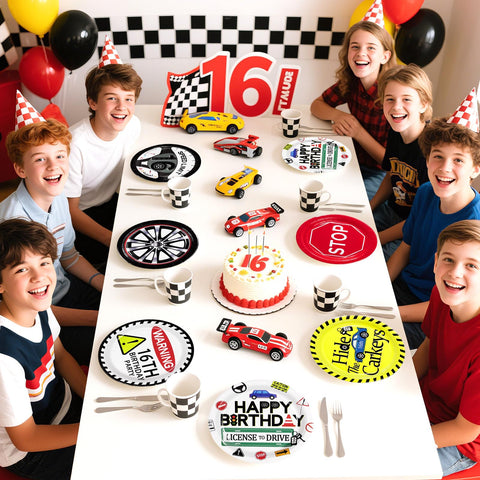 60 Pcs Drivers License 16th Birthday Party Plates - Grencian