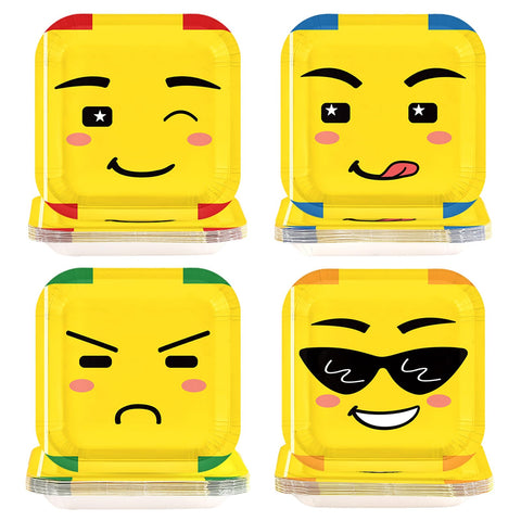 60 Pcs Facial Expression Party Plates - Grencian