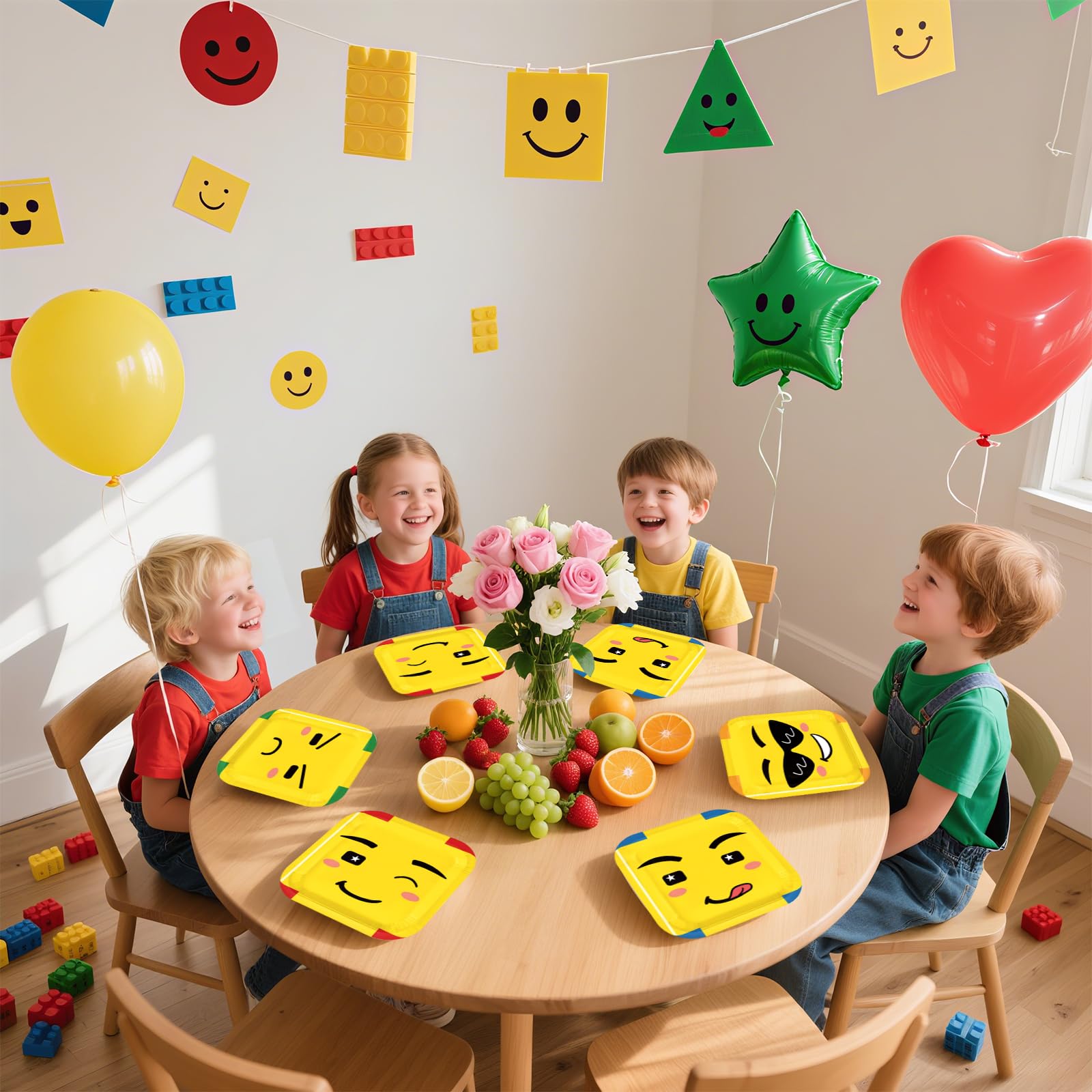60 Pcs Facial Expression Party Plates - Grencian