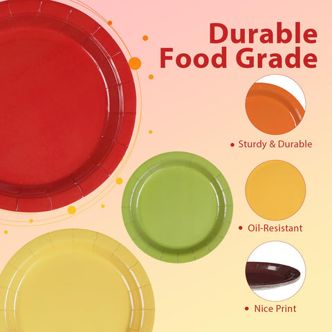 60 Pcs Fall Thanksgiving Party Plates - Grencian