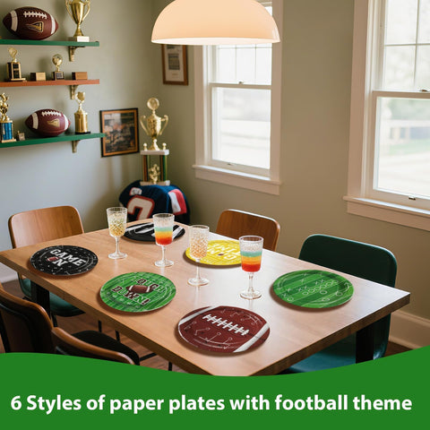60 Pcs Football Game Party Plates - Grencian
