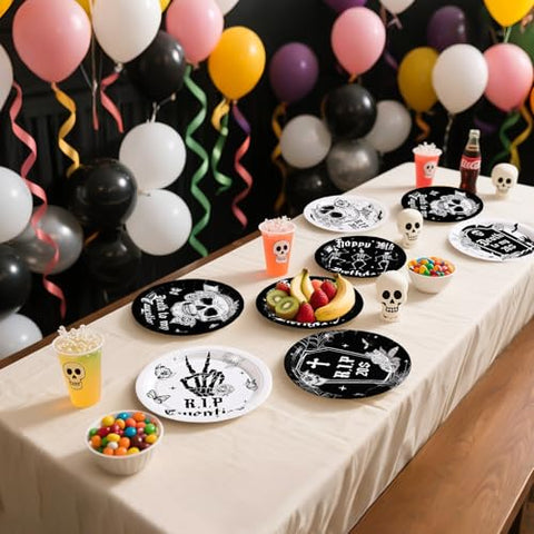 60 Pcs Gothic 30th Birthday Party Plates - Grencian