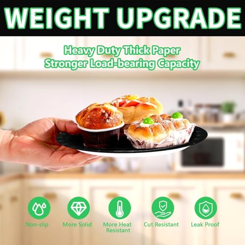 60 Pcs Green Brown Black Party Plates - Grencian