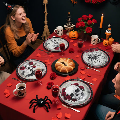 60 Pcs Halloween Gothic Skull Party Plates