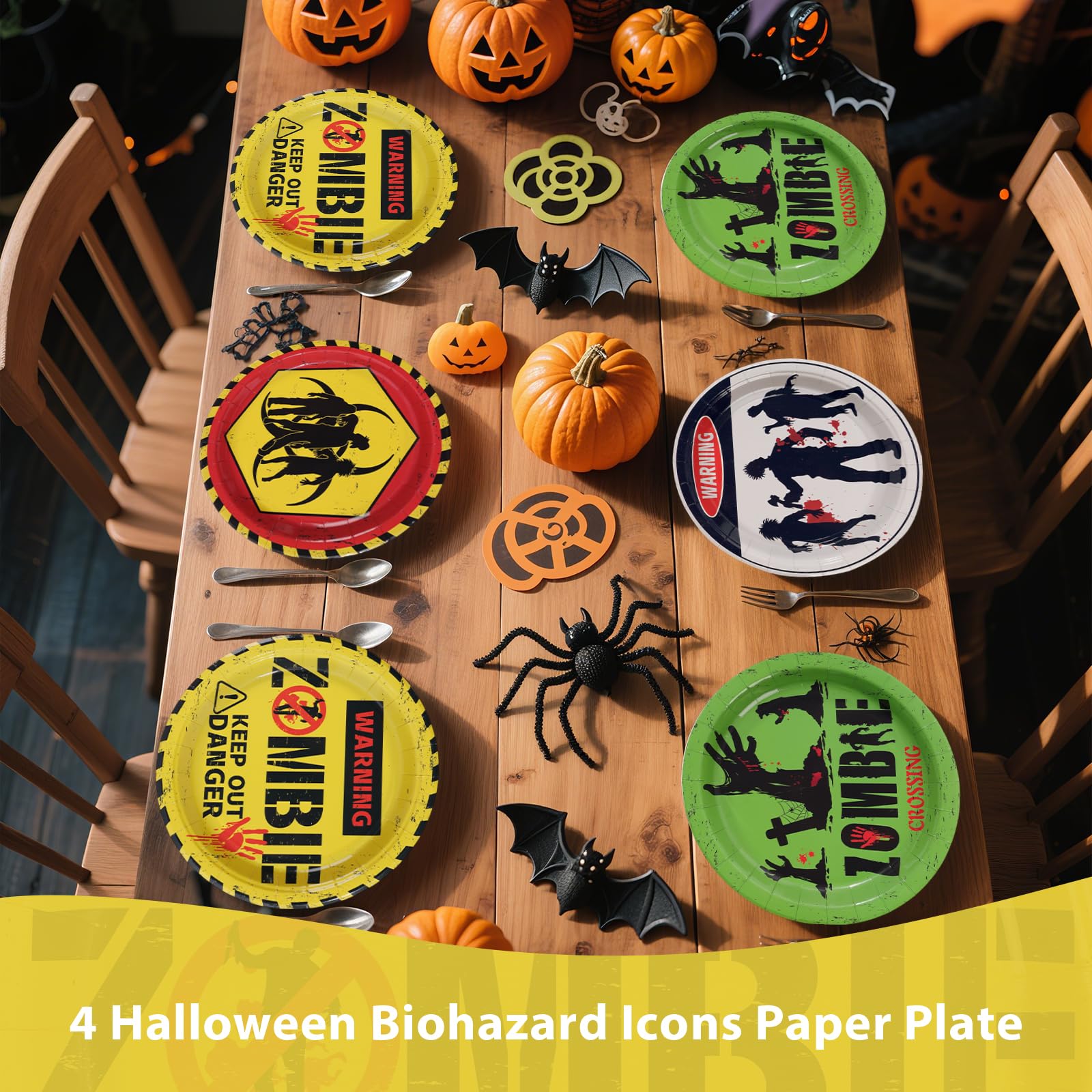 60 Pcs Halloween Zombie Party Plates