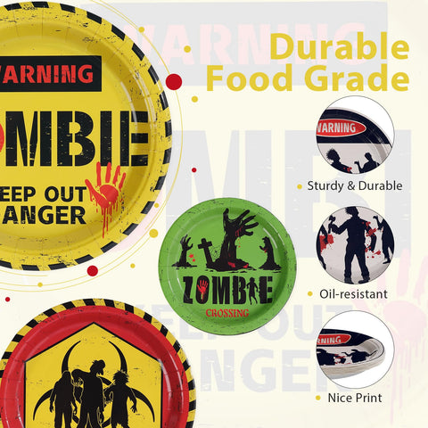 60 Pcs Halloween Zombie Party Plates