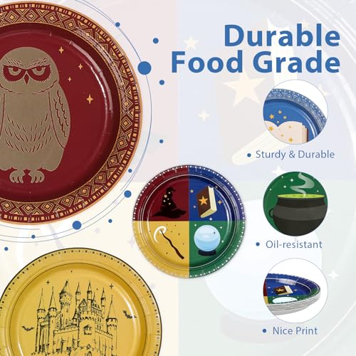 60 Pcs Magical Wizard Party Plates - Grencian