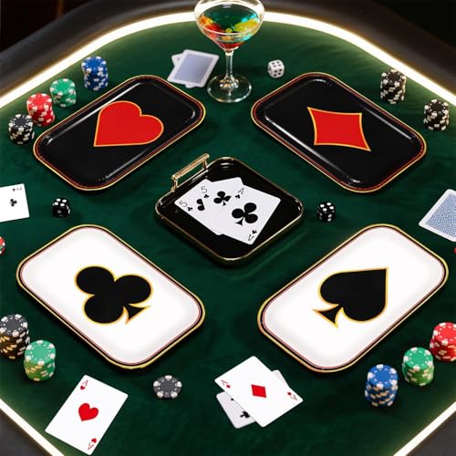 60 Pcs Poker Square Paper Plates - Grencian