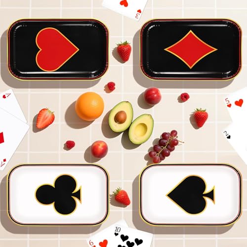 60 Pcs Poker Square Paper Plates - Grencian