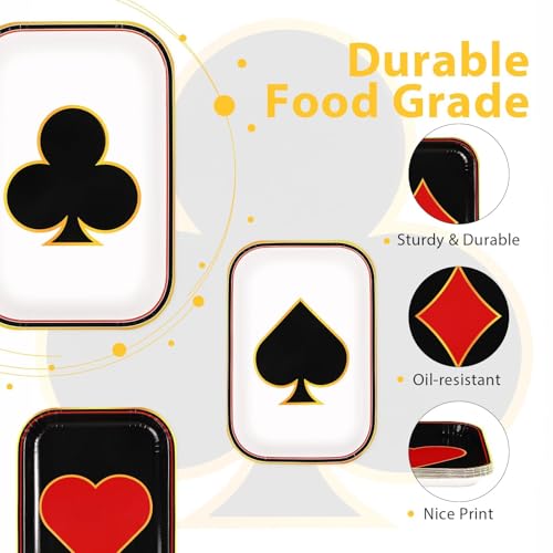 60 Pcs Poker Square Paper Plates - Grencian