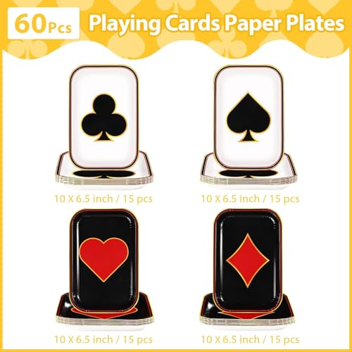 60 Pcs Poker Square Paper Plates - Grencian