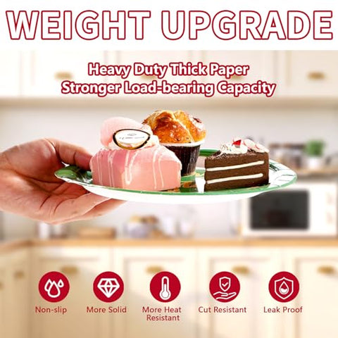 60 Pcs Red Green Merry Christmas Party Plates - Grencian