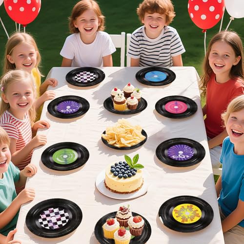 60 Pcs Rock and Roll Party Plates - Grencian
