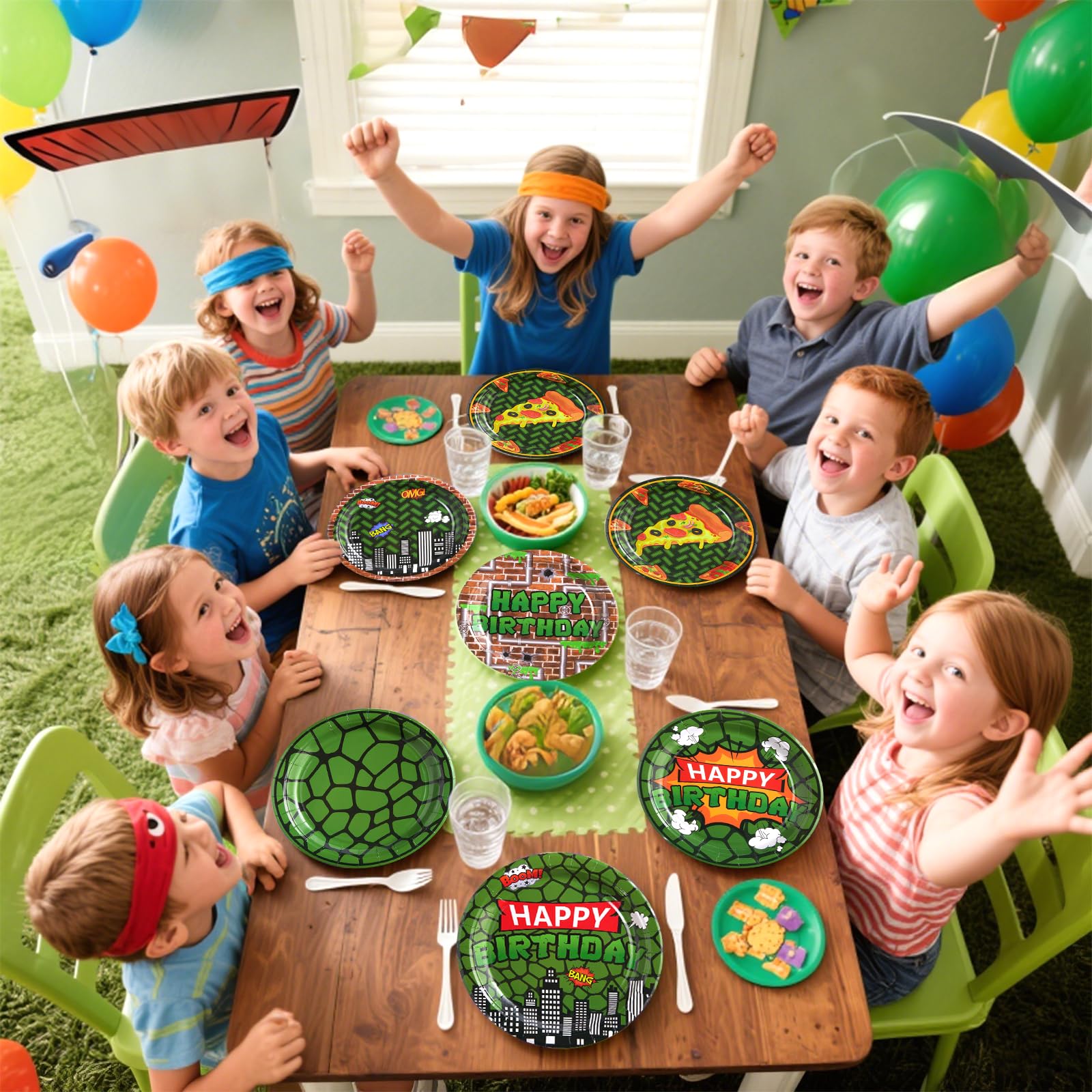 60 Pcs Turtle Birthday Party Plates - Grencian