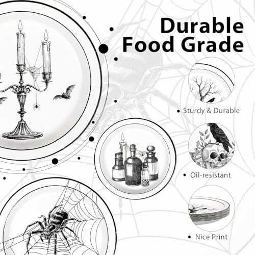60 Pcs Vintage Halloween Party Plates - Grencian