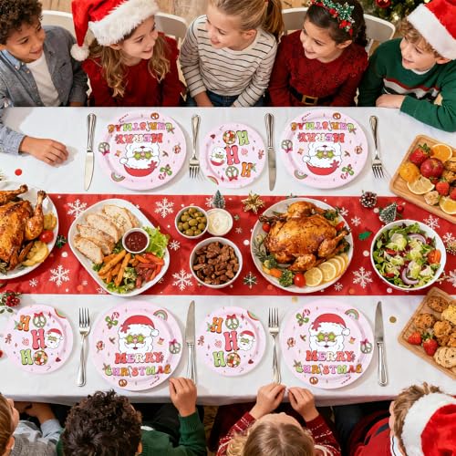 72 Pcs Hippie Xmas Party Plates and Forks - Grencian