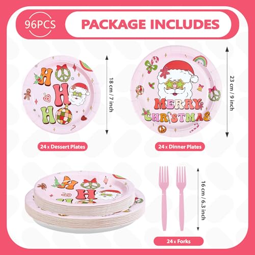 72 Pcs Hippie Xmas Party Plates and Forks - Grencian