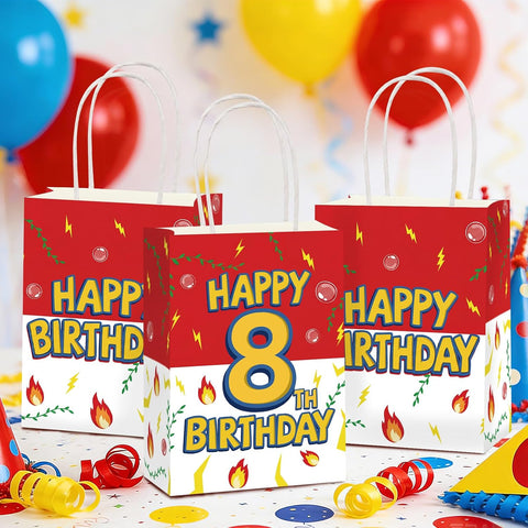 8th birthday candy treat bags animation