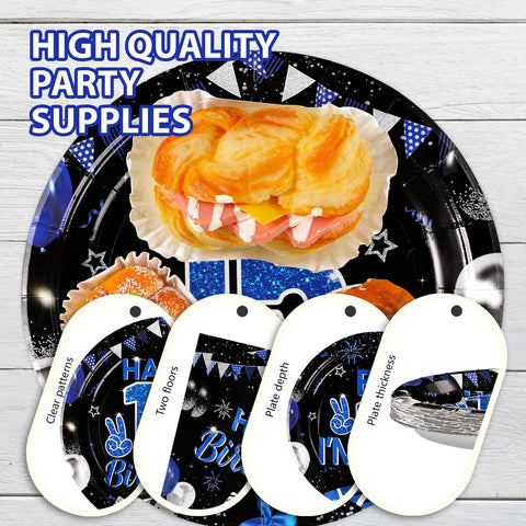 96 Pcs 15th Birthday Party Plates and Napkins - Grencian