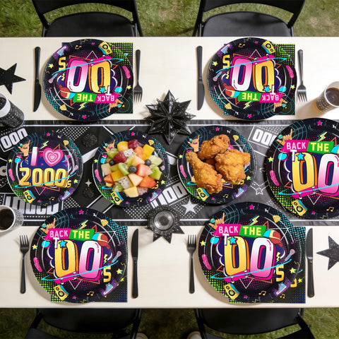 96 Pcs 2000s Party Plates and Napkins