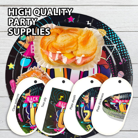 96 Pcs 2000s Party Plates and Napkins