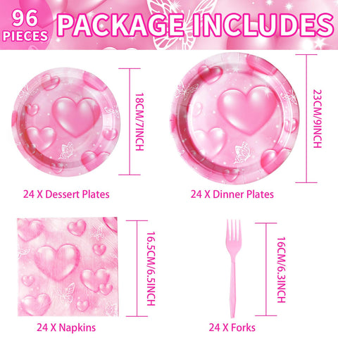 96 Pcs 2000s Y2k Party Plates and Napkins - Grencian