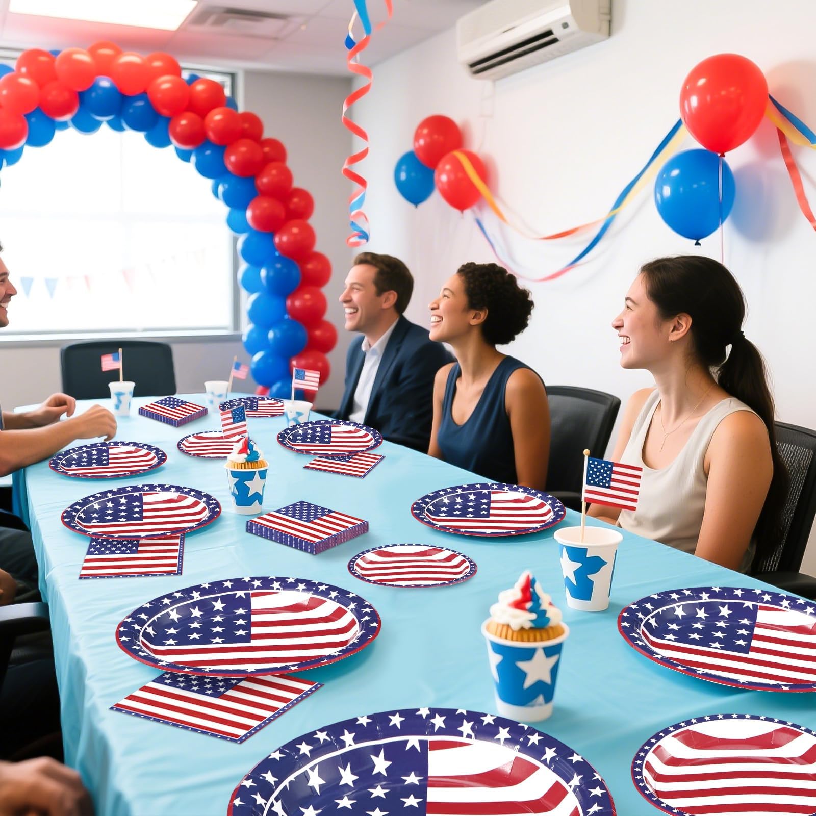 96 Pcs 4th of July Party Plates and Napkins - Grencian