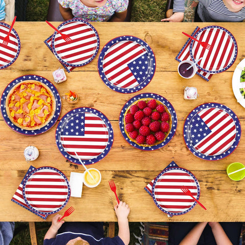 96 Pcs 4th of July Party Plates and Napkins - Grencian