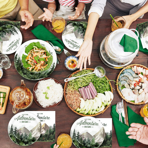 96 Pcs Adventure Party Plates and Napkins - Grencian