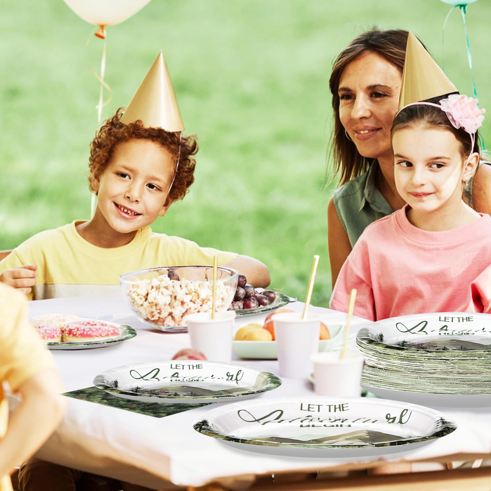 96 Pcs Adventure Party Plates and Napkins - Grencian