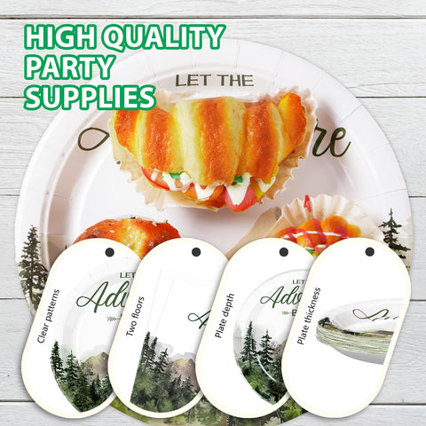 96 Pcs Adventure Party Plates and Napkins - Grencian