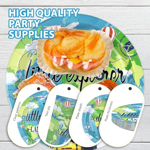 96 Pcs Adventure Voyage Party Plates and Napkins - Grencian