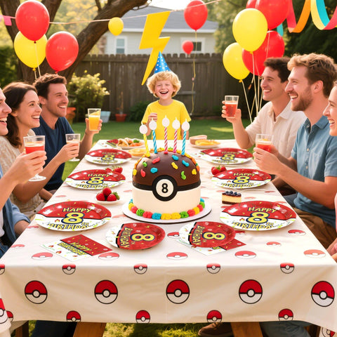 96 Pcs Anime 8th Birthday Party Plates and Napkins - Grencian