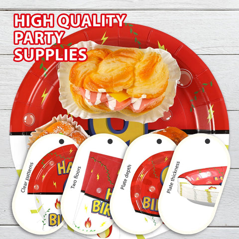 96 Pcs Anime 9th Birthday Party Plates and Napkins - Grencian