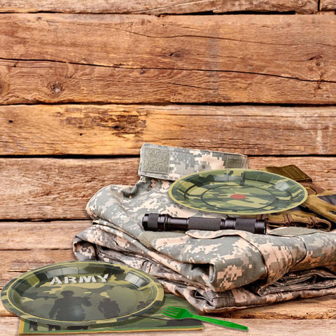 96 Pcs Army Camo Party Plates and Napkins - Grencian