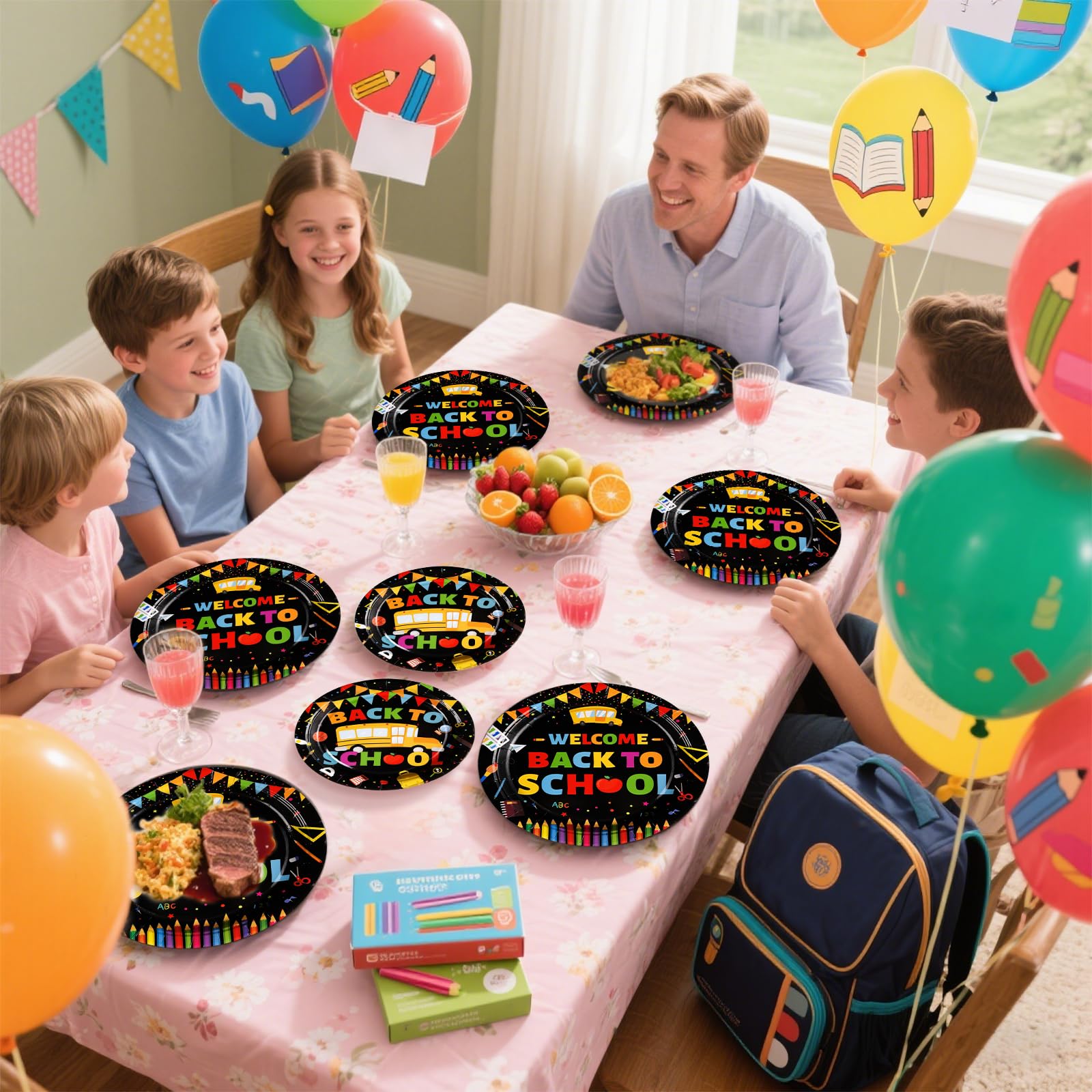 96 Pcs Back to School Party Plates and Napkins - Grencian