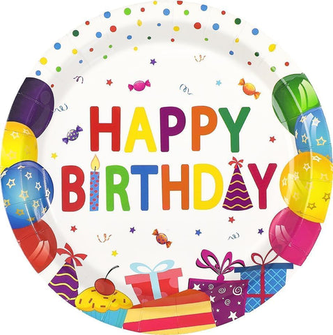 96 Pcs Balloon Birthday Party Plates and Napkins - Grencian