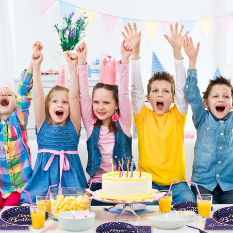 96 Pcs Birthday Party Plates and Napkins - Grencian