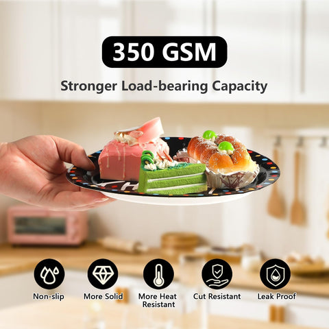 96 Pcs Black 30th Birthday Party Plates and Napkins