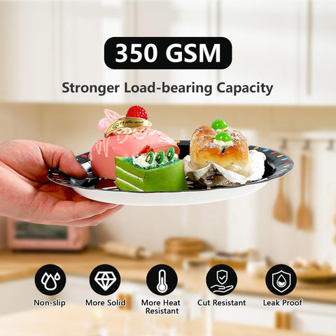 96 Pcs Black 40th Birthday Party Plates and Napkins - Grencian