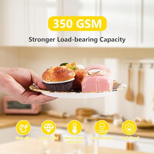 96 Pcs Black Gold 50th Anniversary Party Plates and Napkins - Grencian