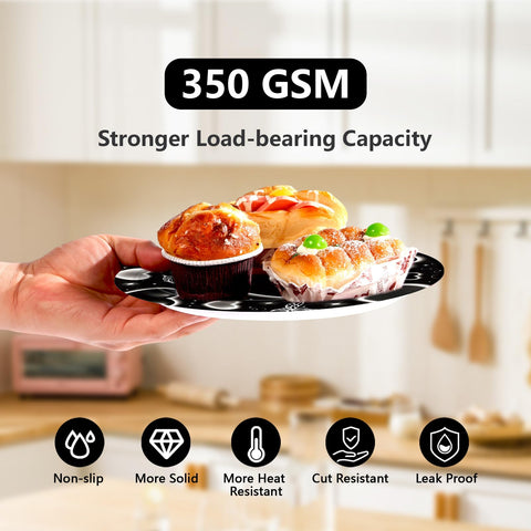 96 Pcs Black Heart Party Plates and Napkins - Grencian